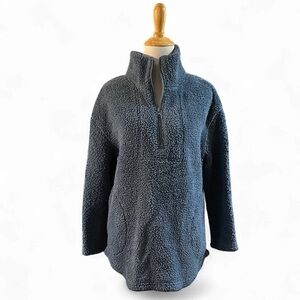 KOOLABURRA BY UGG COZY QUARTER ZIP SHERPA FLEECE POPOVER BLUE SIZE EXTRA SMALL